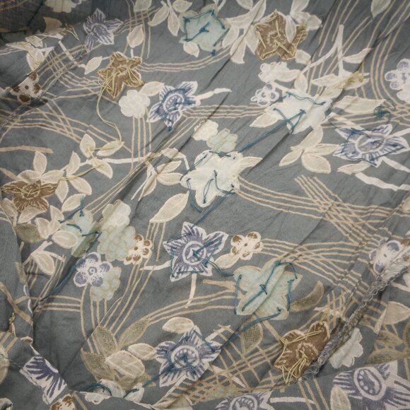 NWT Angelique Women's 1X Button-up Shirt 3/4 Sleeve Crinkle Floral Sequins - Picture 14 of 14